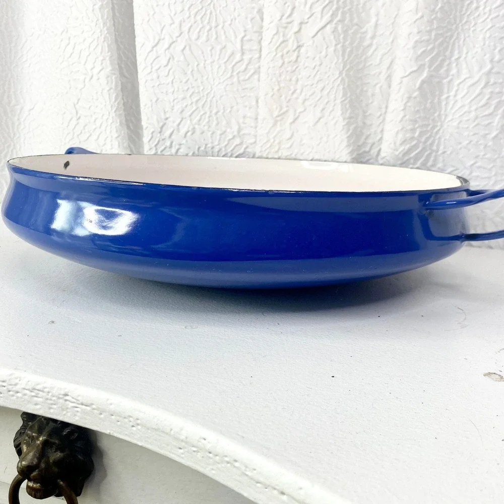 Vintage Dansk‎ Kobenstyle Cast Iron Skillet, Royal Blue Enamel